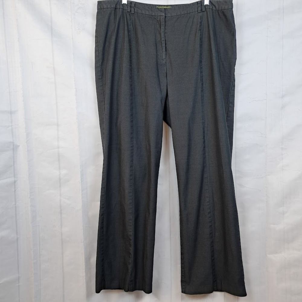 Sigrid Olsen 18W Charcoal Gray Wide Leg Dress Pants Stretch Cotton Office - Picture 2 of 6